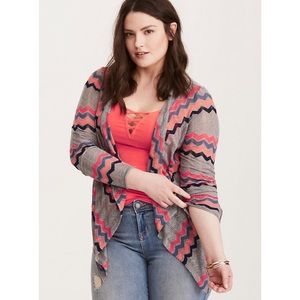 Torrid Chevron Draped Cascade Cardigan Sweater 2X